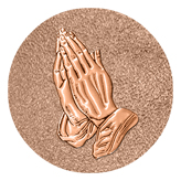 DAROUND 516 CP SH BZ Copper Praying Hands Shimmer Bronze Background